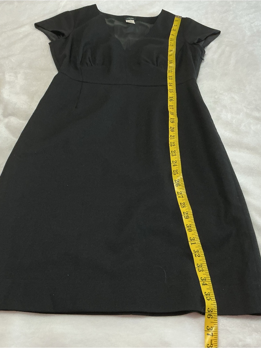 J. Crew Factory Black V Neck Cap Sleeve Sheath Dress LBD 2 - Picture 6 of 8